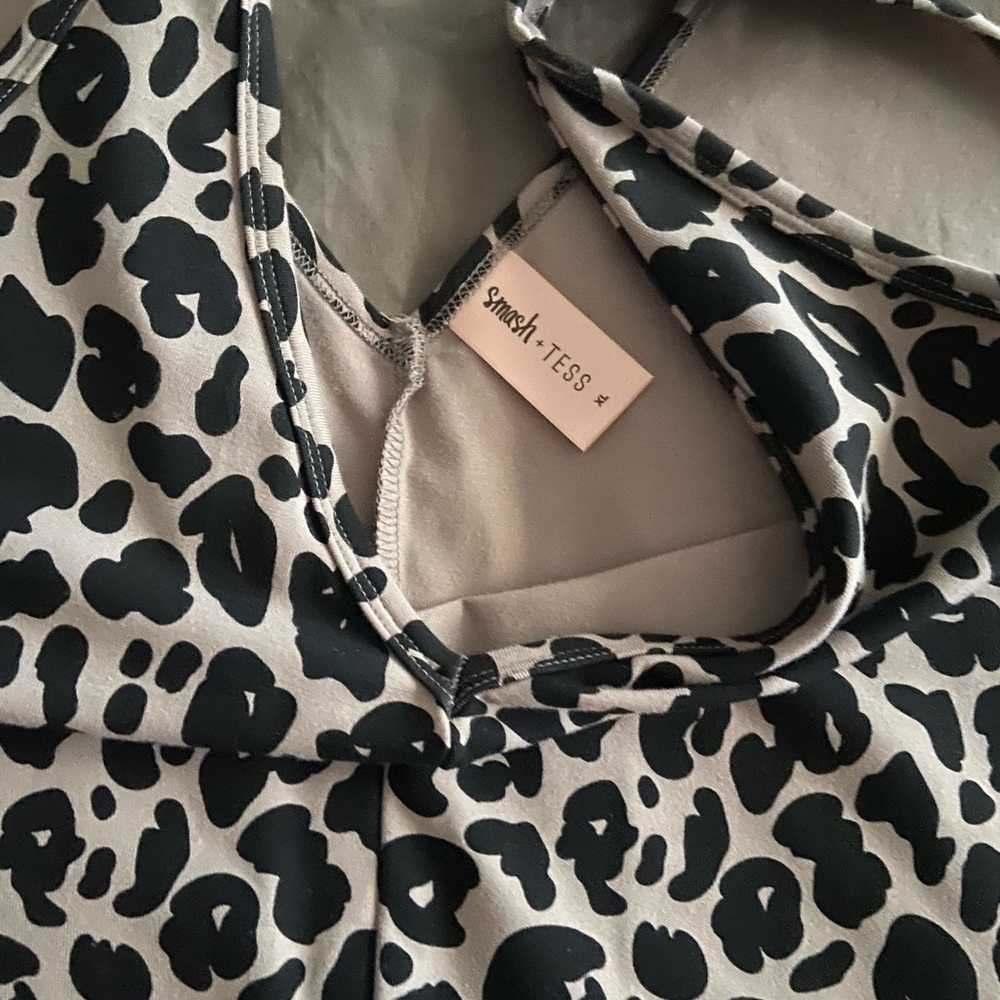 Smash & Tess wide leg leopard Tuesday romper